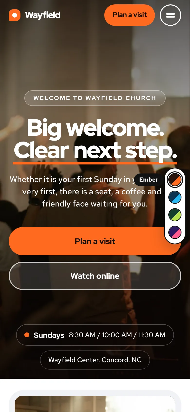 Campus template homepage on a phone